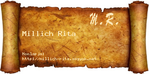 Millich Rita névjegykártya